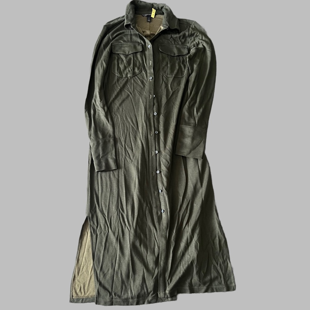 Banana Republic Green Olive Shirt Dress Maxi